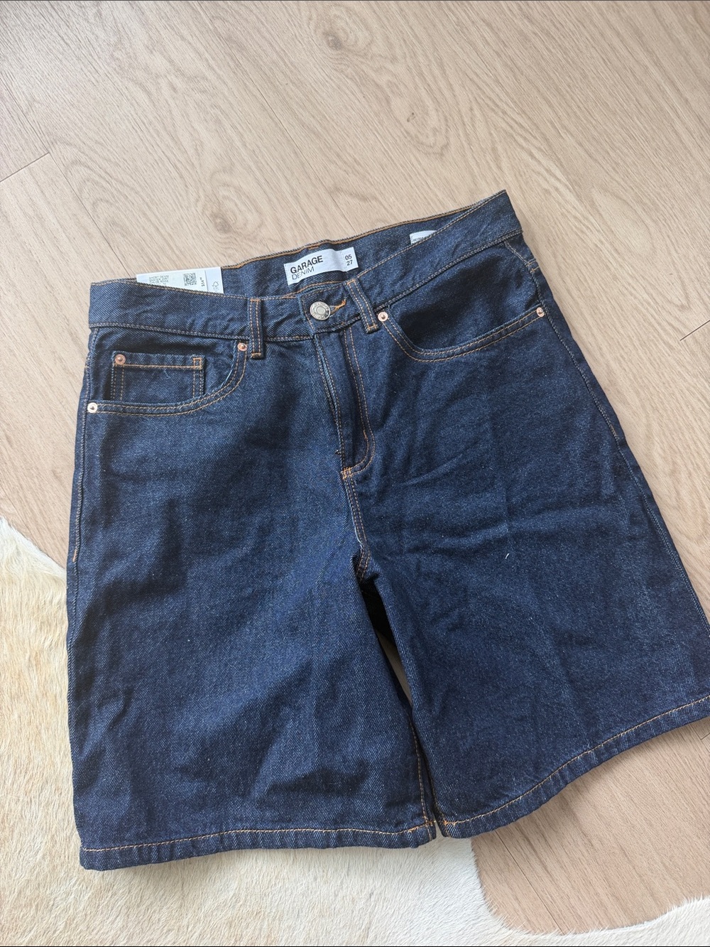 Garage Dark Blue Denim Bermuda Shorts